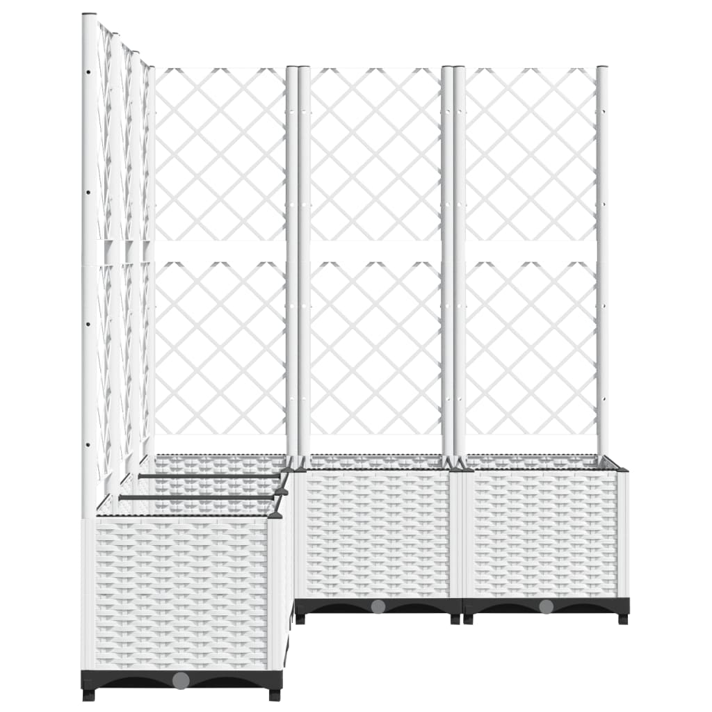 vidaXL Jardinieră de grădină cu spalier, alb, 120x120x136 cm PP