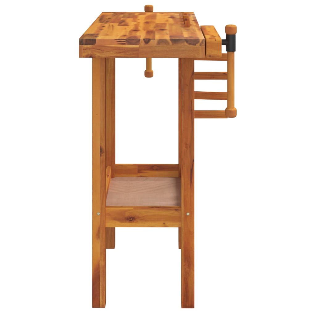 vidaXL Banc de lucru cu menghine, 92x48x83 cm, lemn masiv de acacia vidaXL Banc de lucru cu menghine, 92x48x83 cm, lemn masiv de acacia