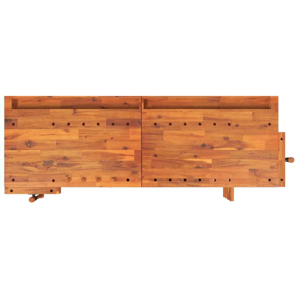 vidaXL Banc de lucru cu sertare și menghine, 192x62x83 cm, lemn acacia vidaXL Banc de lucru cu sertare și menghine, 192x62x83 cm, lemn acacia