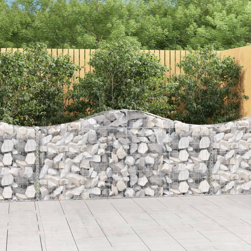 vidaXL Coș gabion arcuit 200x30x80/100 cm fier galvanizat vidaXL Coș gabion arcuit 200x30x80/100 cm fier galvanizat