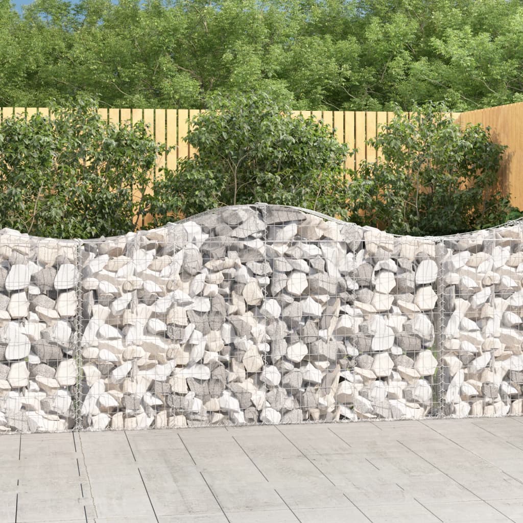 vidaXL Coș gabion arcuit 200x30x100/120 cm fier galvanizat vidaXL Coș gabion arcuit 200x30x100/120 cm fier galvanizat