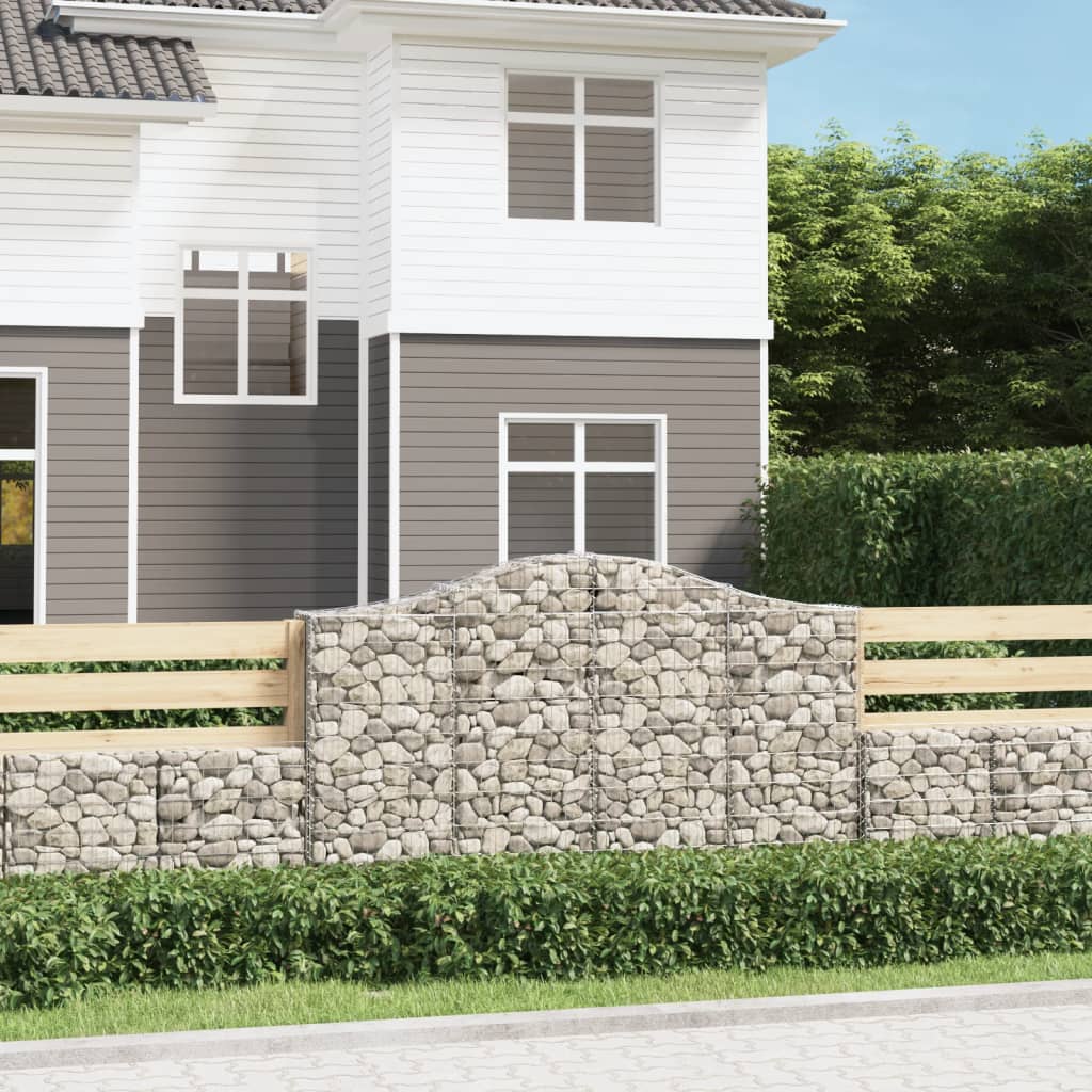 vidaXL Coș gabion arcuit 200x30x120/140 cm fier galvanizat vidaXL Coș gabion arcuit 200x30x120/140 cm fier galvanizat