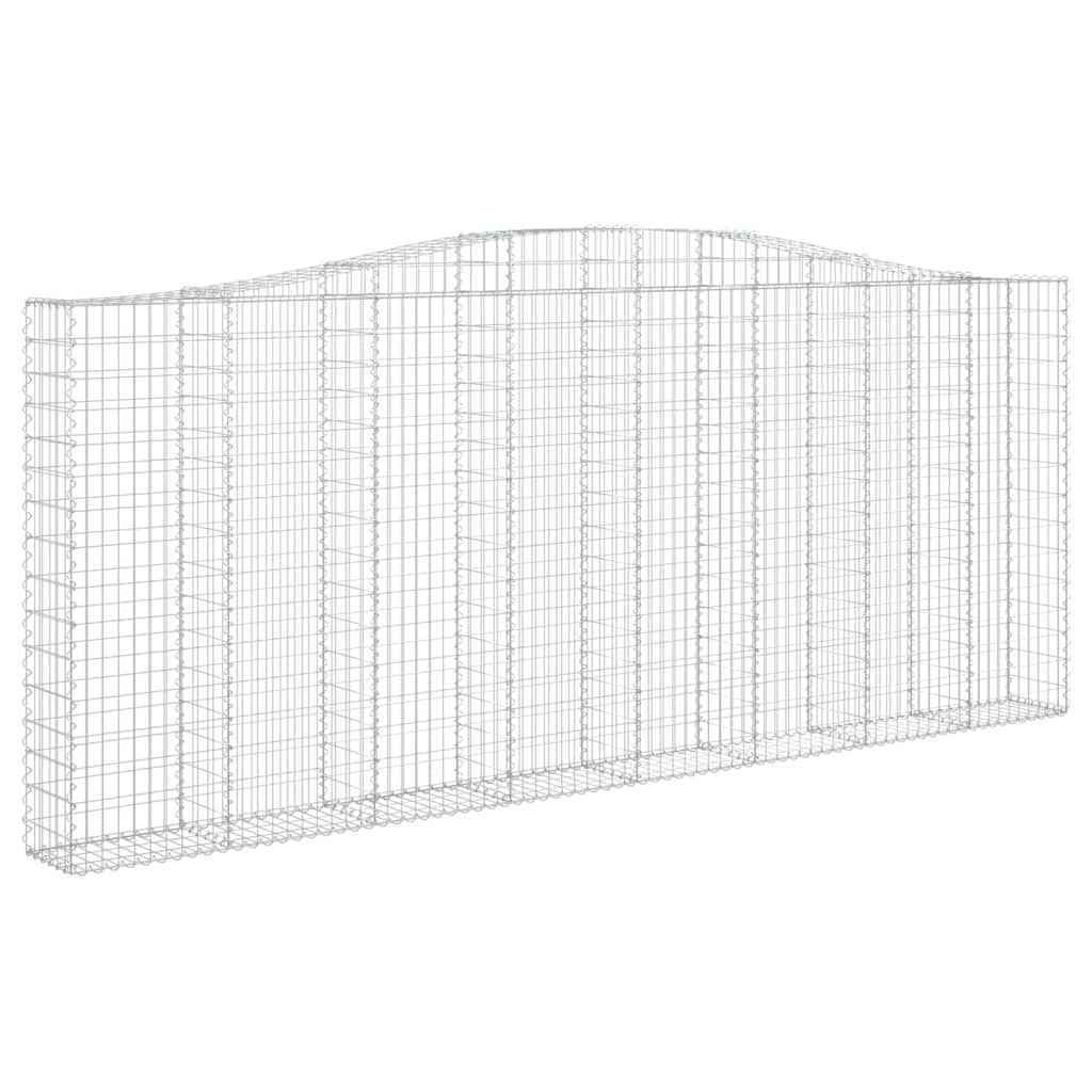 vidaXL Coș gabion arcuit, 400x30x160/180 cm, fier galvanizat
