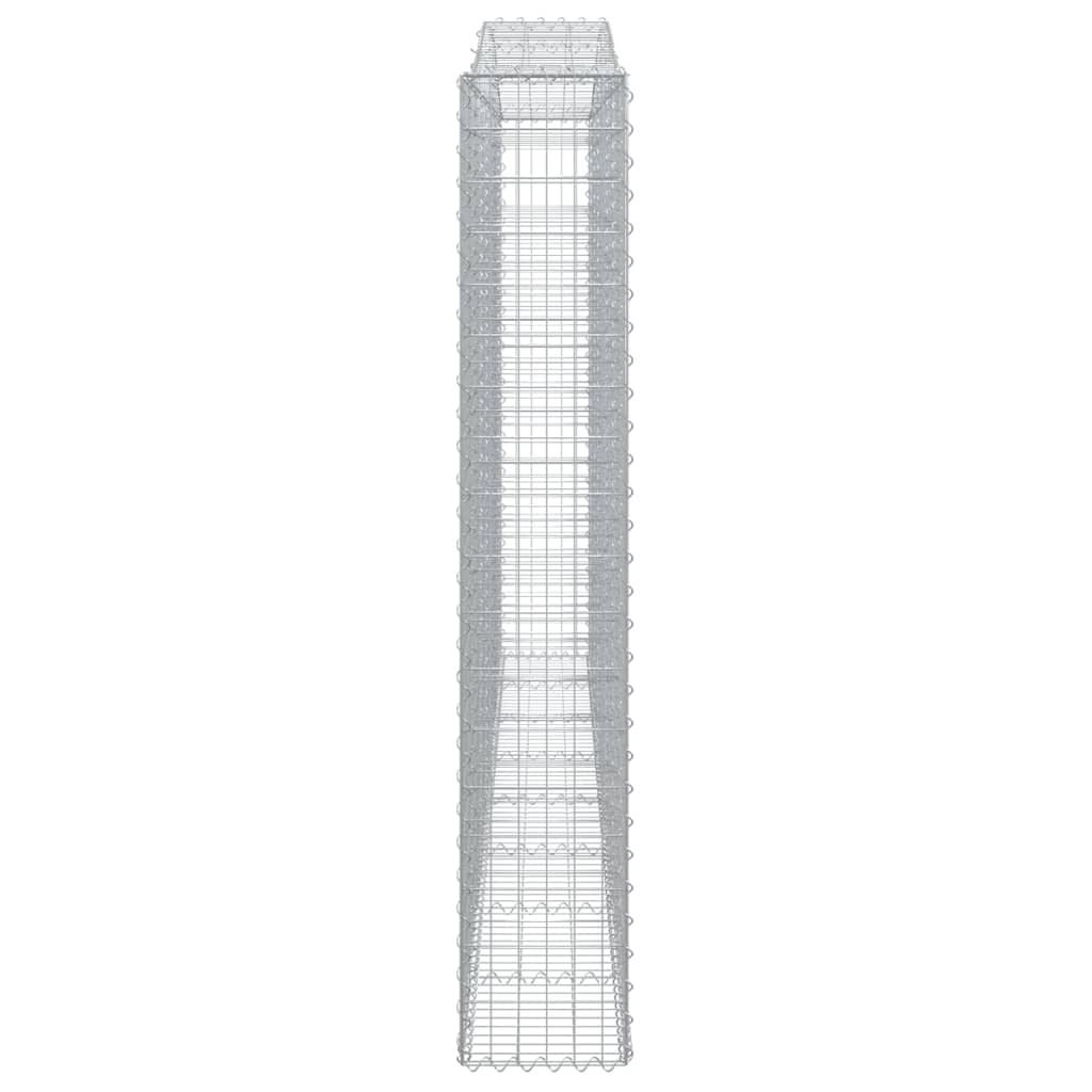 vidaXL Coș gabion arcuit, 400x30x180/200 cm, fier galvanizat