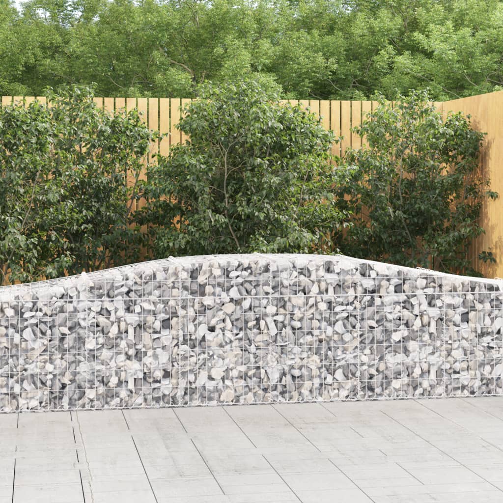 vidaXL Coș gabion arcuit 400x50x60/80 cm fier galvanizat vidaXL Coș gabion arcuit 400x50x60/80 cm fier galvanizat