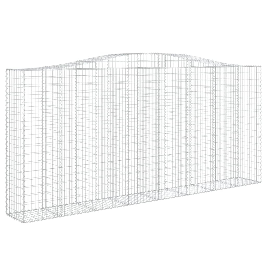 vidaXL Coș gabion arcuit, 400x50x180/200 cm, fier galvanizat
