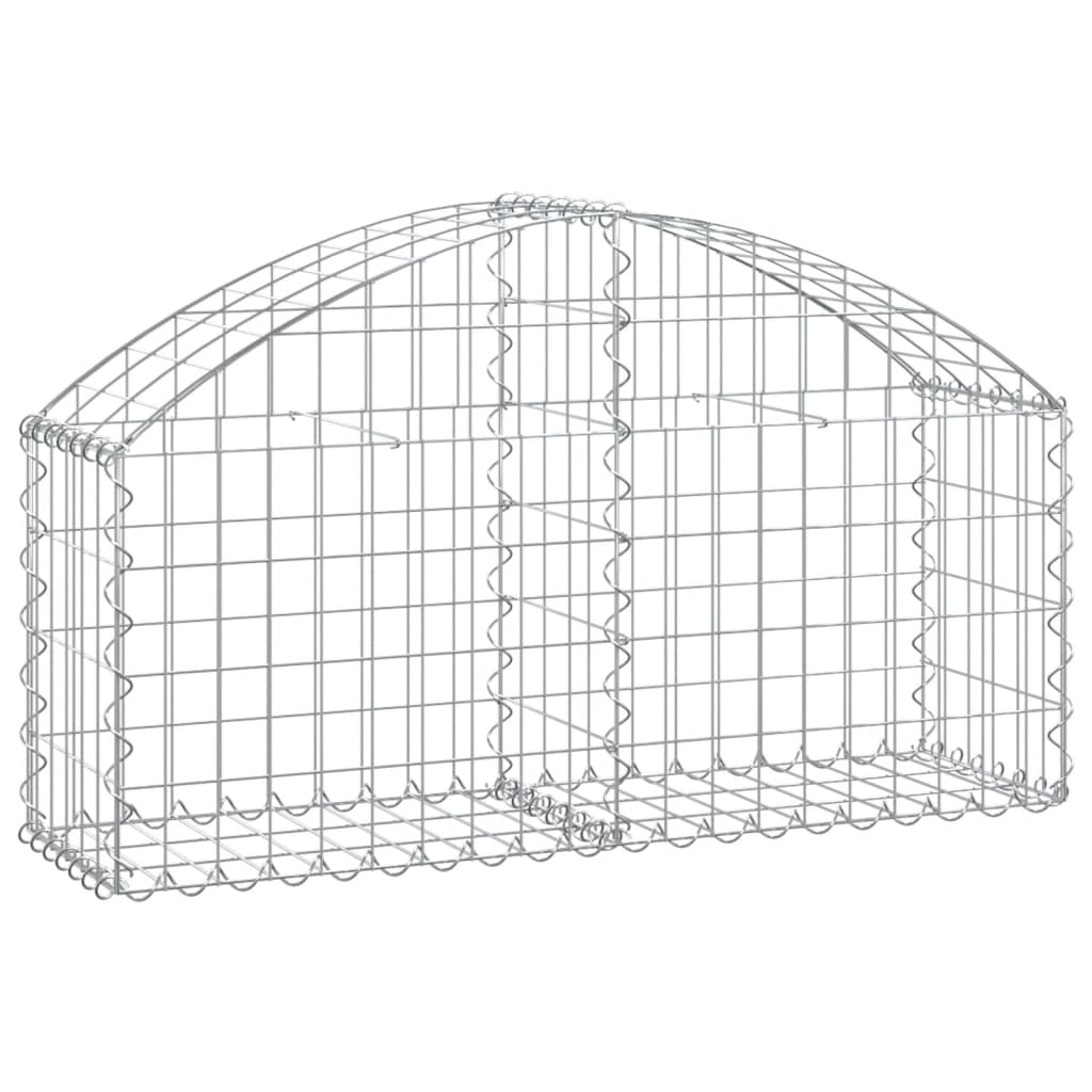 vidaXL Coș gabion arcuit, 100x30x40/60 cm, fier galvanizat