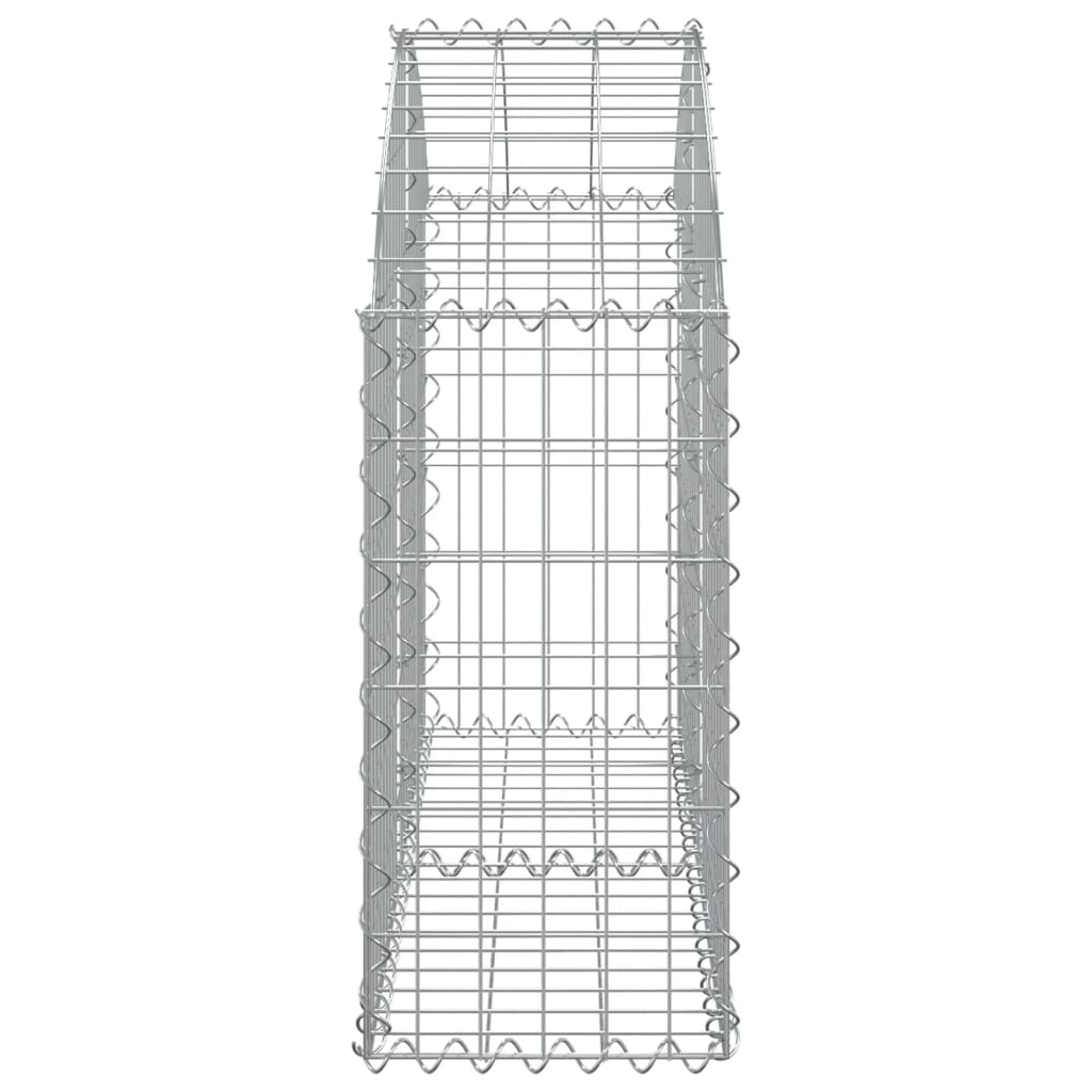vidaXL Coș gabion arcuit, 100x30x60/80 cm, fier galvanizat