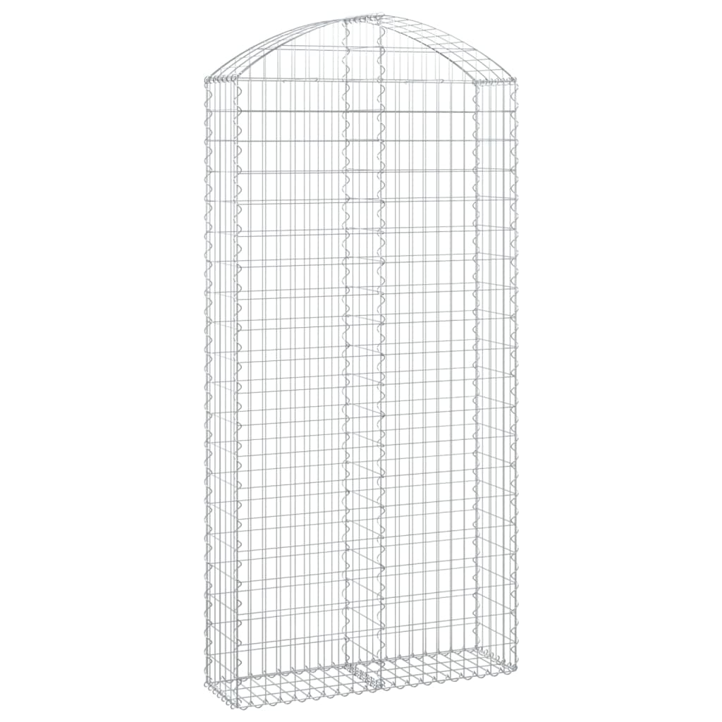 vidaXL Coș gabion arcuit, 100x30x200/220 cm, fier galvanizat