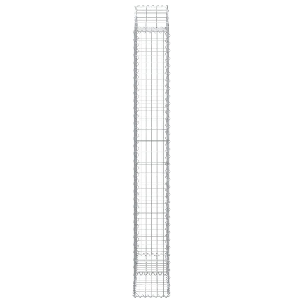 vidaXL Coș gabion arcuit, 100x30x220/240 cm, fier galvanizat