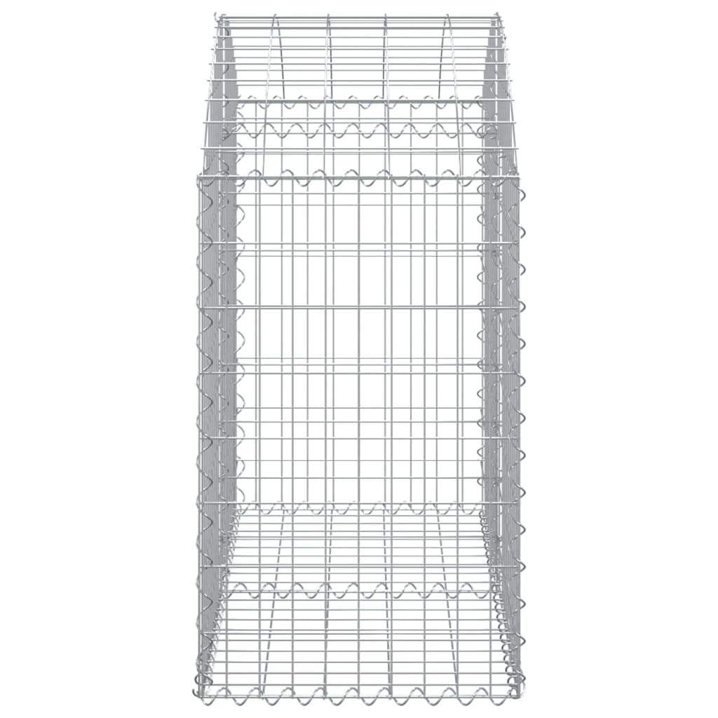 vidaXL Coș gabion arcuit, 100x50x80/100 cm, fier galvanizat