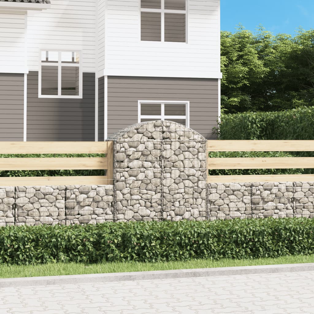 vidaXL Coș gabion arcuit, 100x50x120/140 cm, fier galvanizat