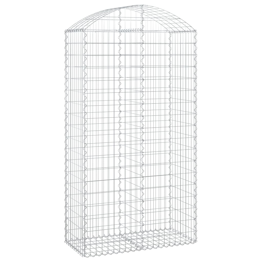 vidaXL Coș gabion arcuit, 100x50x180/200 cm, fier galvanizat