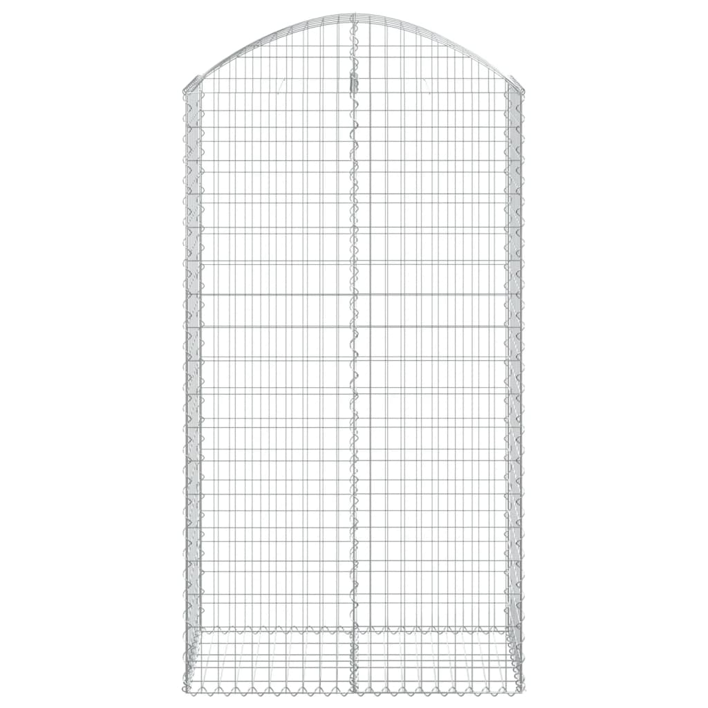 vidaXL Coș gabion arcuit, 100x50x180/200 cm, fier galvanizat