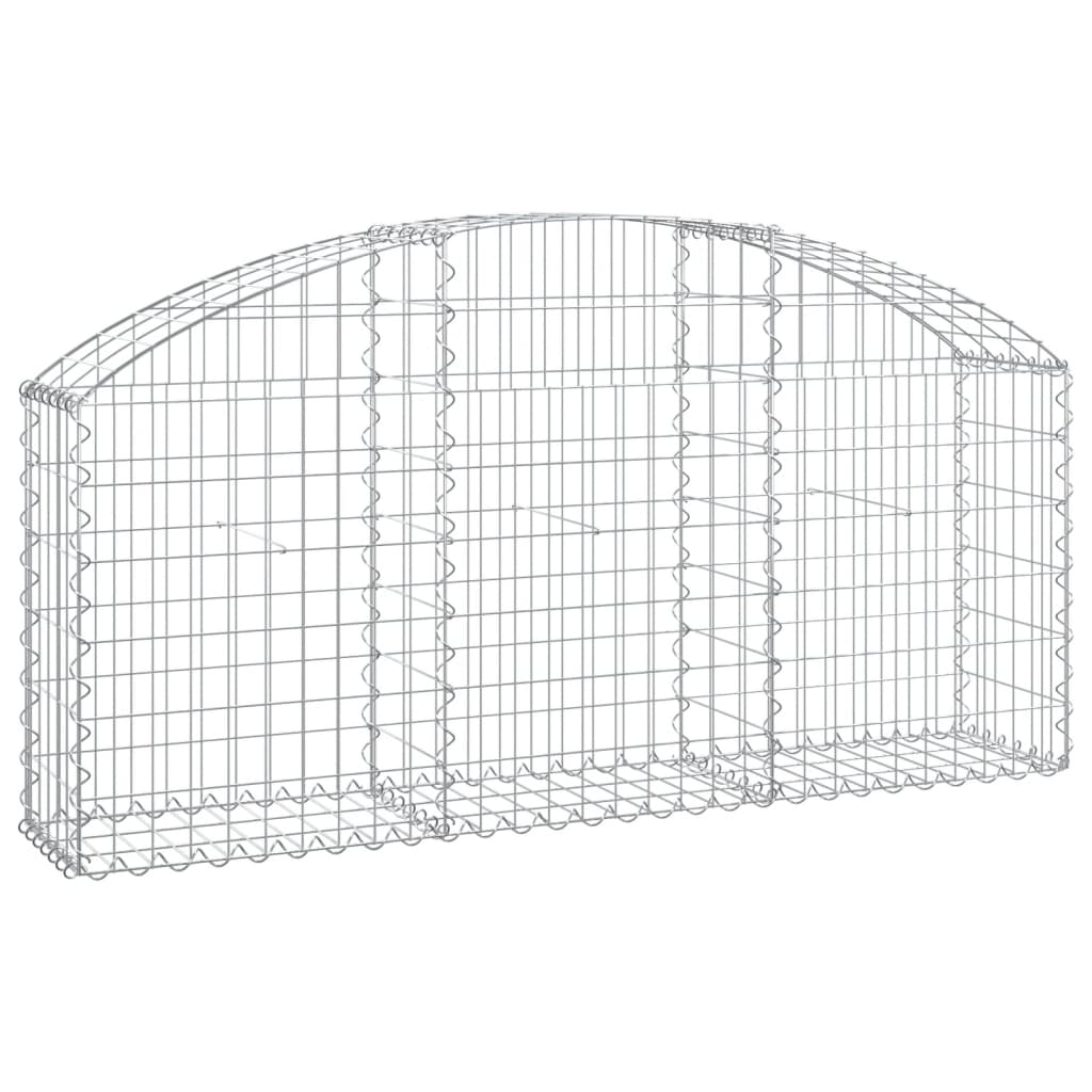 vidaXL Coș gabion arcuit, 150x30x60/80 cm, fier galvanizat