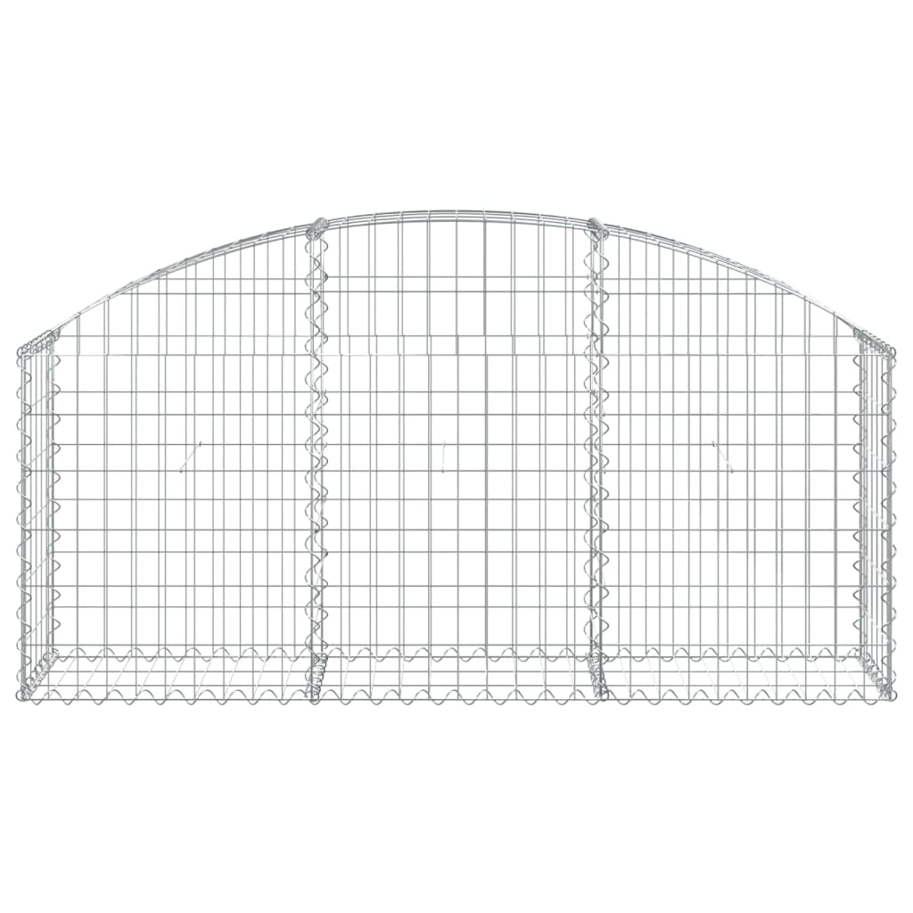 vidaXL Coș gabion arcuit, 150x30x60/80 cm, fier galvanizat
