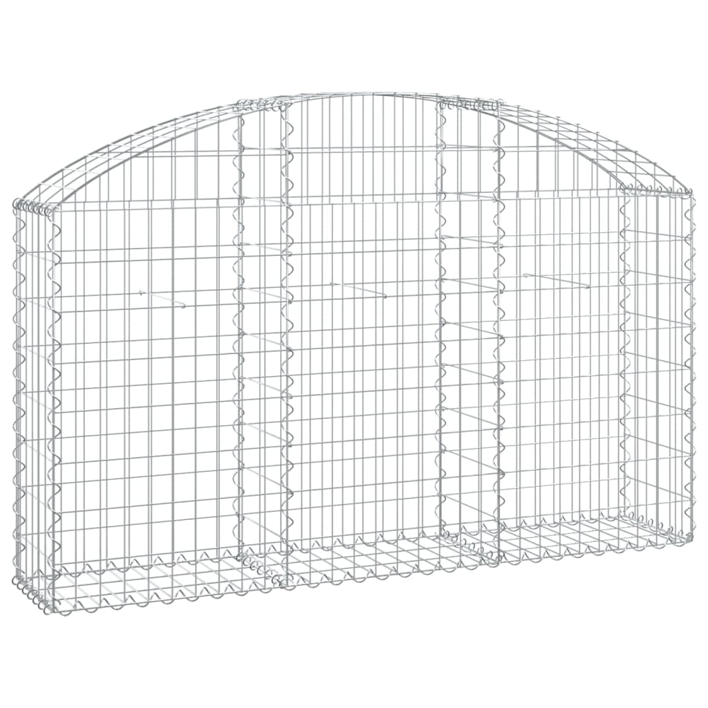 vidaXL Coș gabion arcuit, 150x30x80/100 cm, fier galvanizat