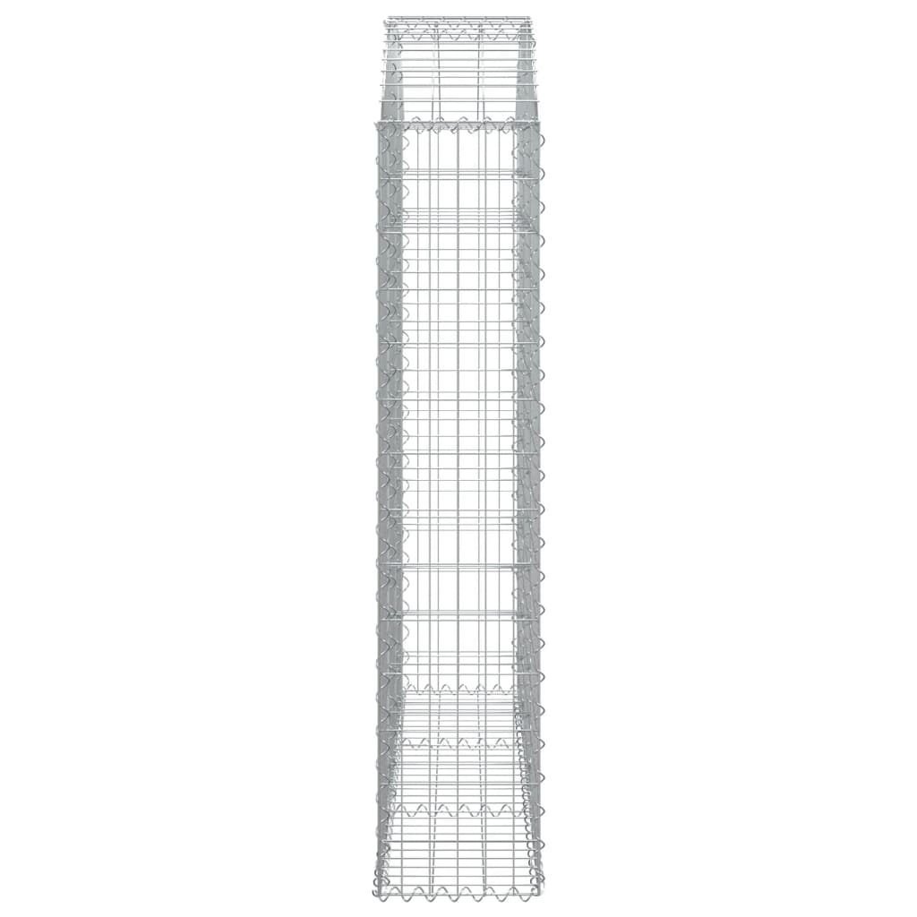 vidaXL Coș gabion arcuit, 150x30x140/160 cm, fier galvanizat
