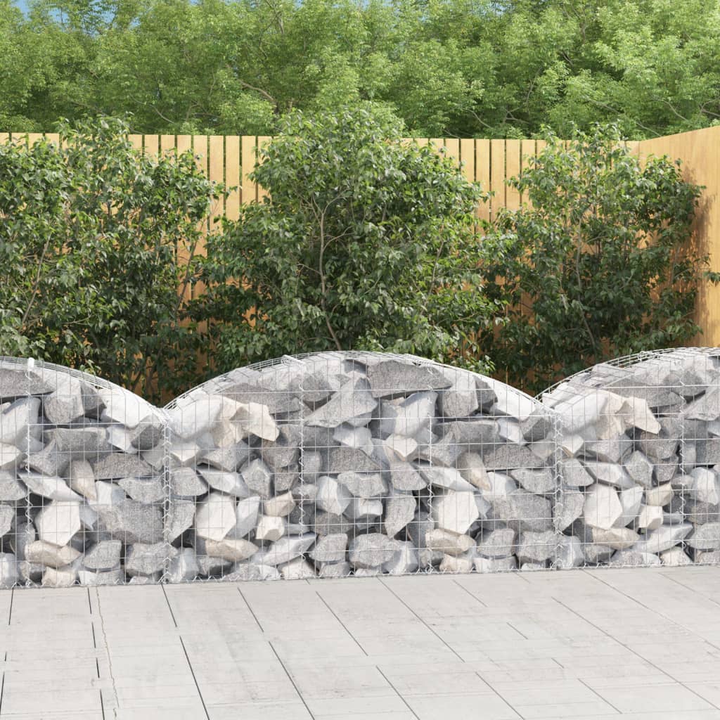 vidaXL Coș gabion arcuit, 150x50x60/80 cm, fier galvanizat vidaXL Coș gabion arcuit, 150x50x60/80 cm, fier galvanizat