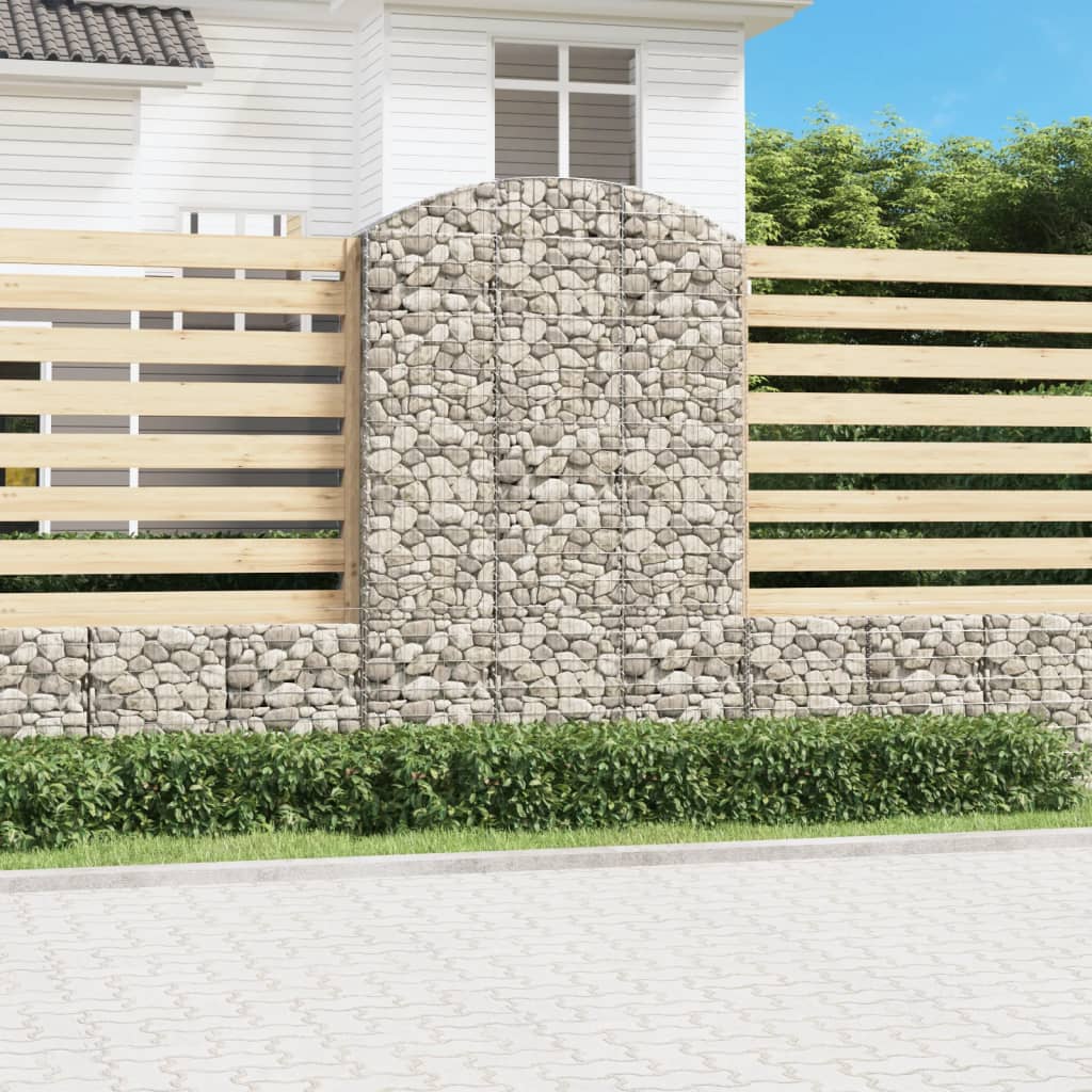 vidaXL Coș gabion arcuit, 150x50x220/240 cm, fier galvanizat vidaXL Coș gabion arcuit, 150x50x220/240 cm, fier galvanizat