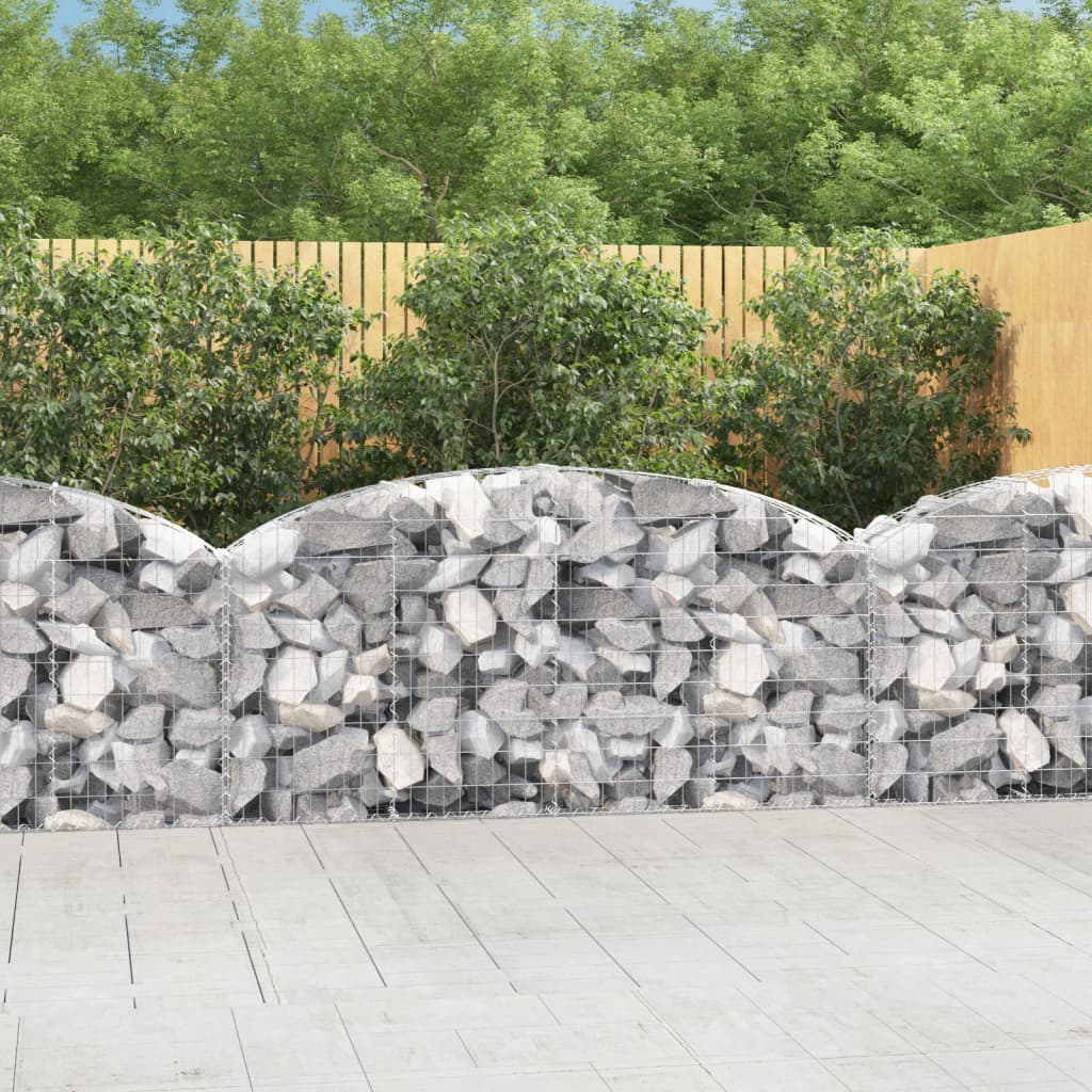 vidaXL Coș gabion arcuit 200x30x80/100 cm fier galvanizat vidaXL Coș gabion arcuit 200x30x80/100 cm fier galvanizat
