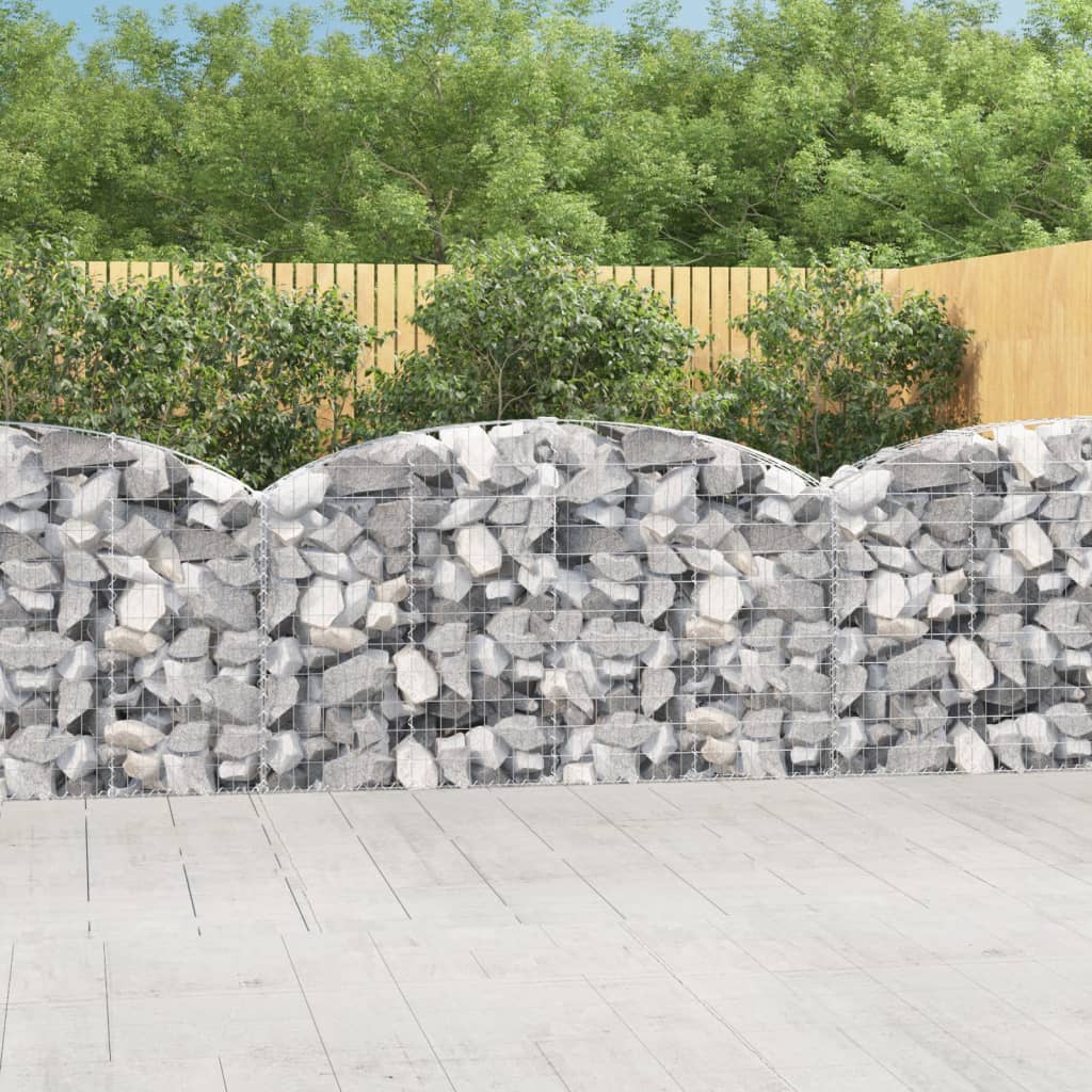 vidaXL Coș gabion arcuit 200x30x100/120 cm fier galvanizat vidaXL Coș gabion arcuit 200x30x100/120 cm fier galvanizat