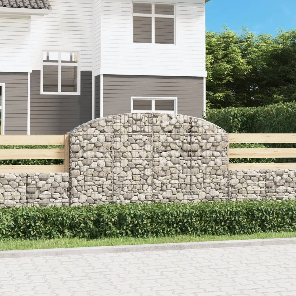 vidaXL Coș gabion arcuit 200x30x120/140 cm fier galvanizat vidaXL Coș gabion arcuit 200x30x120/140 cm fier galvanizat
