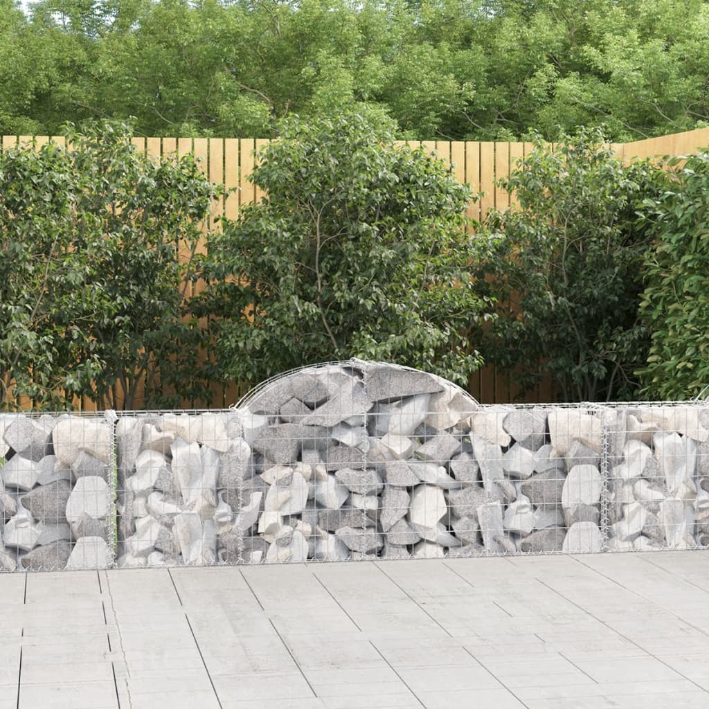 vidaXL Coș gabion arcuit 200x30x60/80 cm fier galvanizat vidaXL Coș gabion arcuit 200x30x60/80 cm fier galvanizat