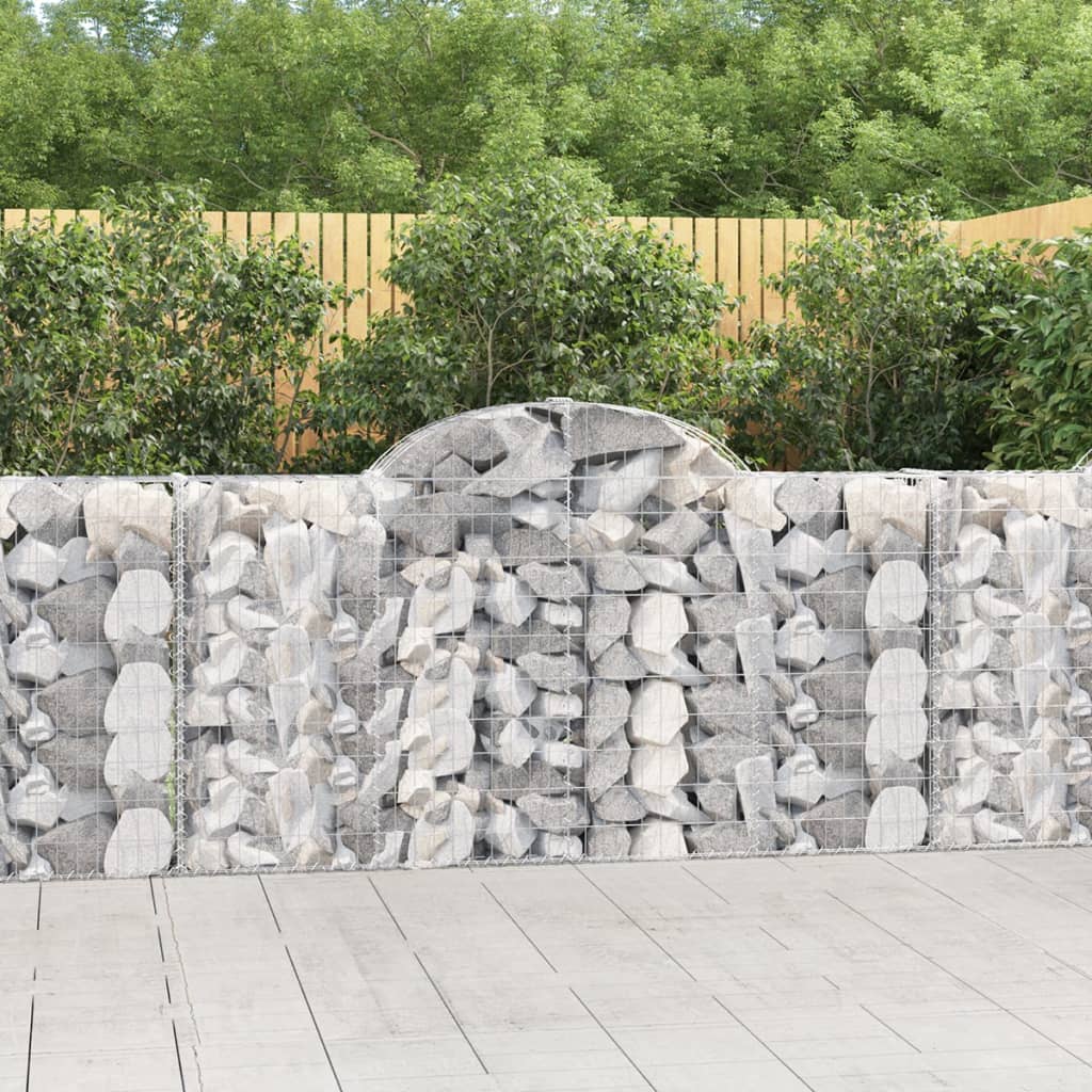vidaXL Coș gabion arcuit 200x30x100/120 cm fier galvanizat vidaXL Coș gabion arcuit 200x30x100/120 cm fier galvanizat