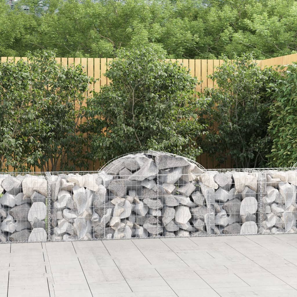 vidaXL Coș gabion arcuit 200x50x60/80 cm fier galvanizat vidaXL Coș gabion arcuit 200x50x60/80 cm fier galvanizat