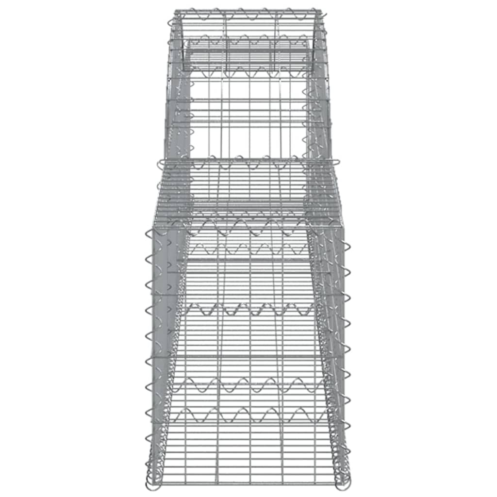 vidaXL Coș gabion arcuit 300x30x40/60 cm, fier galvanizat