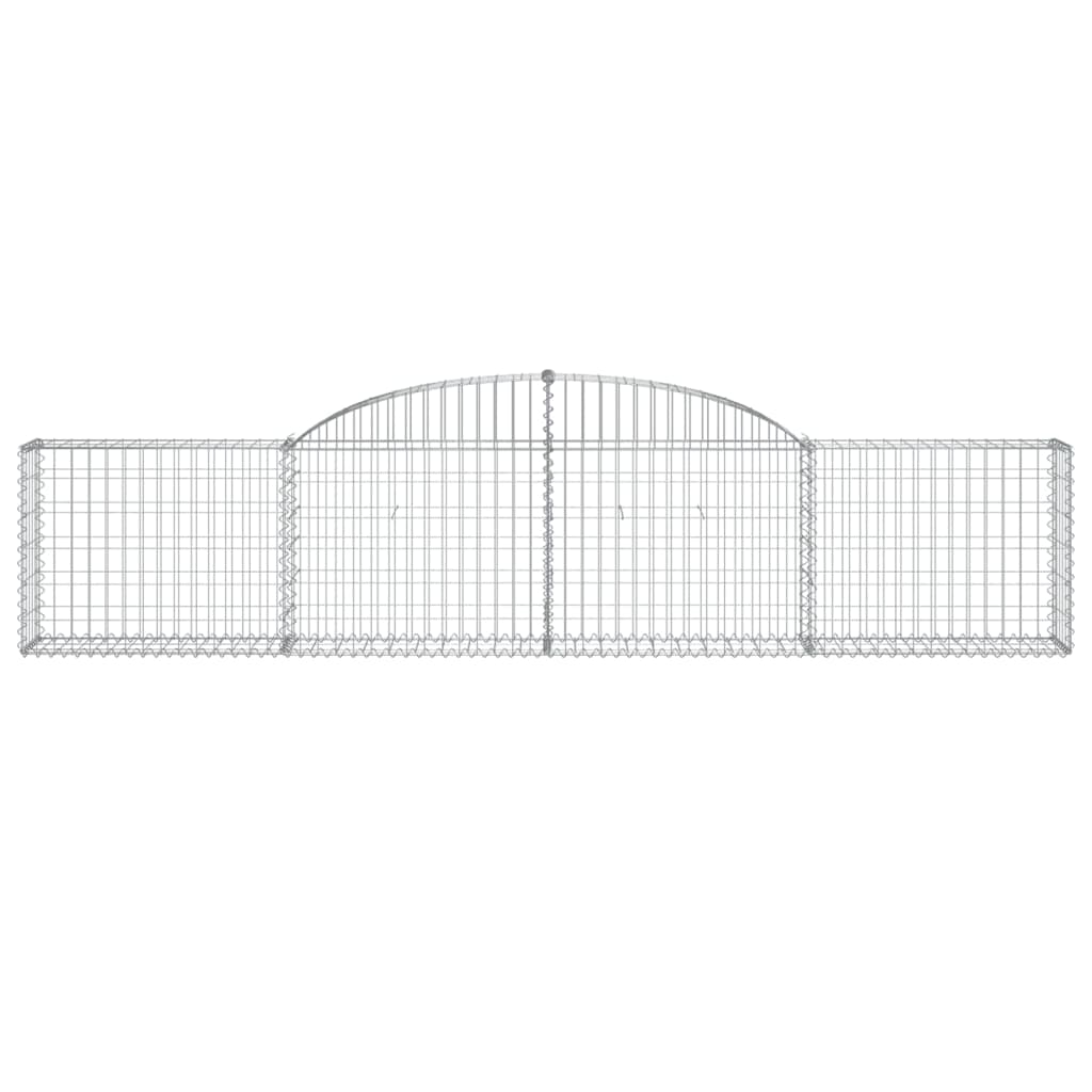 vidaXL Coș gabion arcuit, 300x30x60/80 cm, fier galvanizat