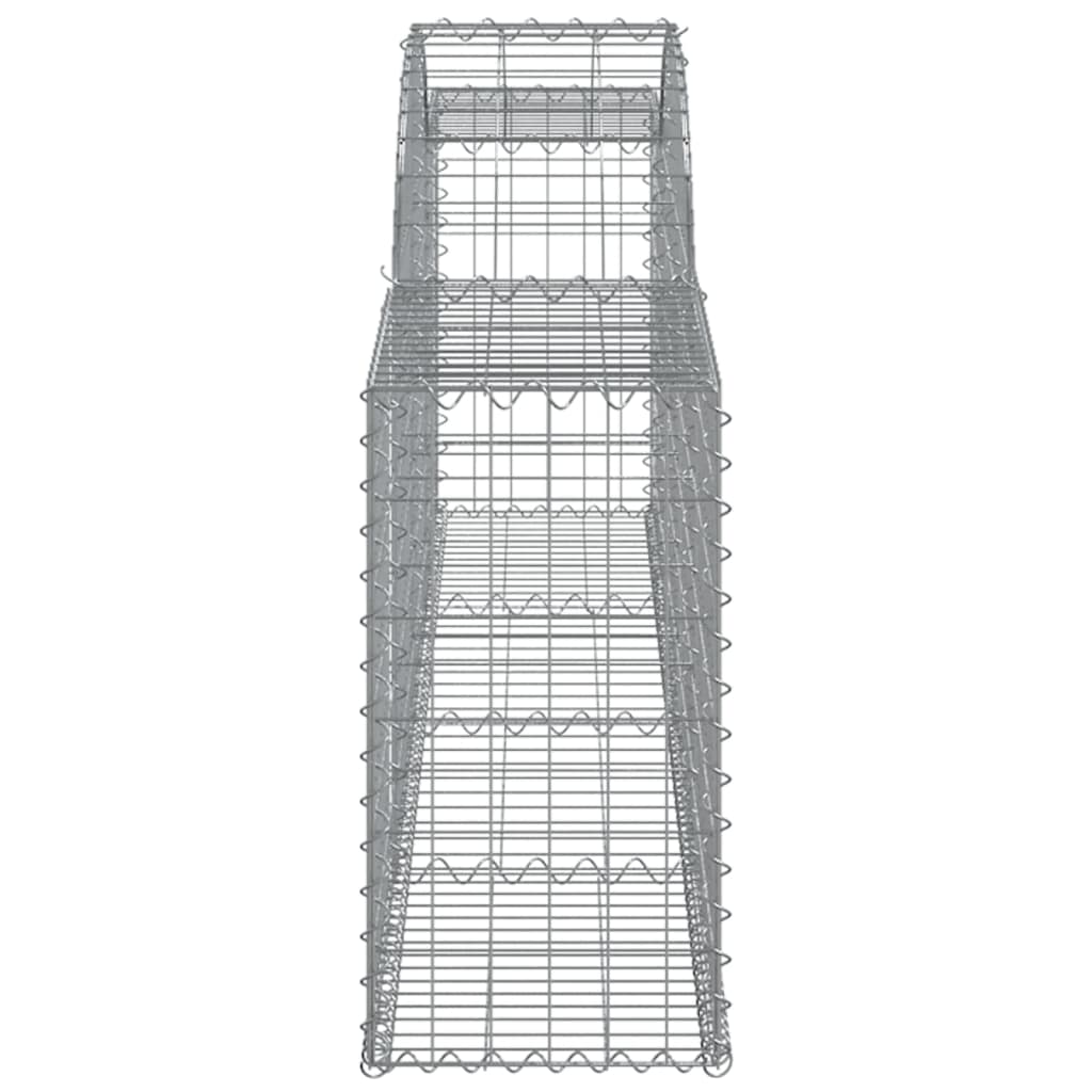 vidaXL Coș gabion arcuit, 300x30x60/80 cm, fier galvanizat
