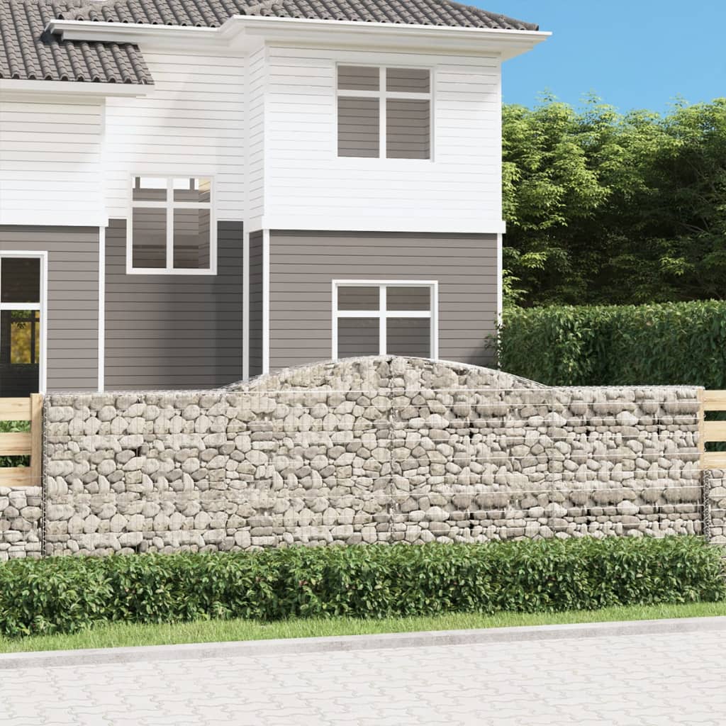 vidaXL Coș gabion arcuit 400x30x120/140 cm fier galvanizat vidaXL Coș gabion arcuit 400x30x120/140 cm fier galvanizat