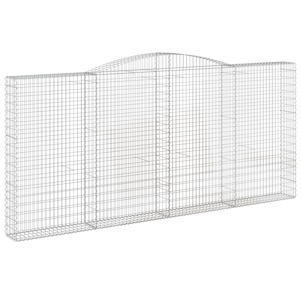 vidaXL Coș gabion arcuit, 400x30x180/200 cm, fier galvanizat