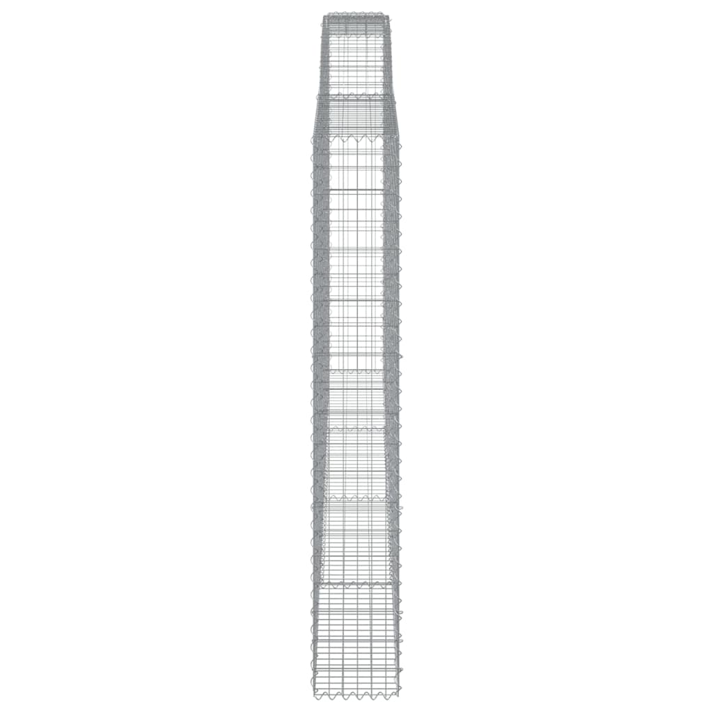 vidaXL Coș gabion arcuit 400x30x200/220 cm fier galvanizat