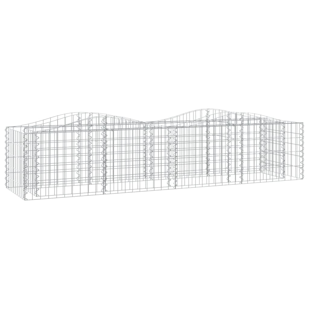 vidaXL Strat înălțat cu gabion arcuit, 200x50x50 cm, fier galvanizat