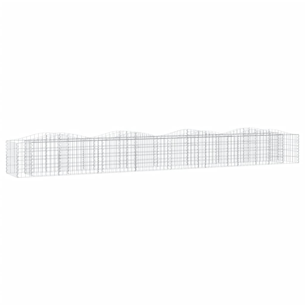 vidaXL Strat înălțat cu gabion arcuit, 400x50x50 cm, fier galvanizat