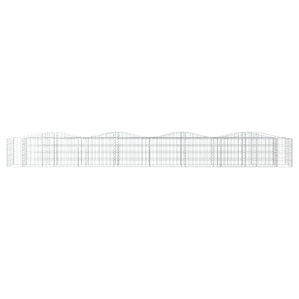 vidaXL Strat înălțat cu gabion arcuit, 400x50x50 cm, fier galvanizat