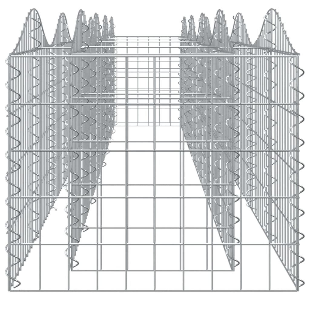 vidaXL Strat înălțat cu gabion arcuit, 400x50x50 cm, fier galvanizat