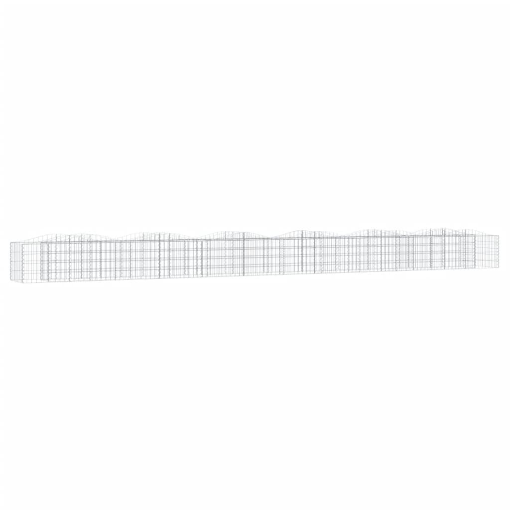 vidaXL Strat înălțat cu gabion arcuit, 600x50x50 cm, fier galvanizat