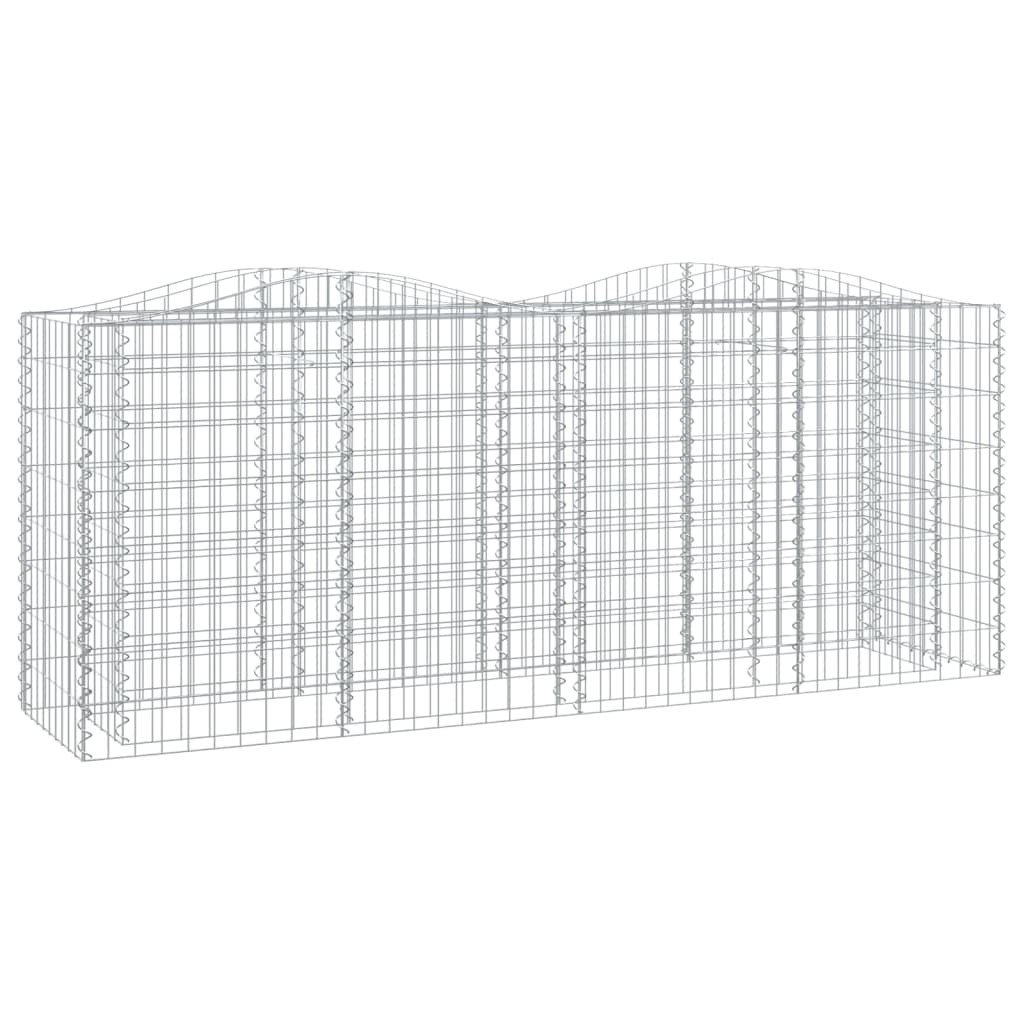 vidaXL Strat înălțat cu gabion arcuit, 200x50x100 cm, fier galvanizat