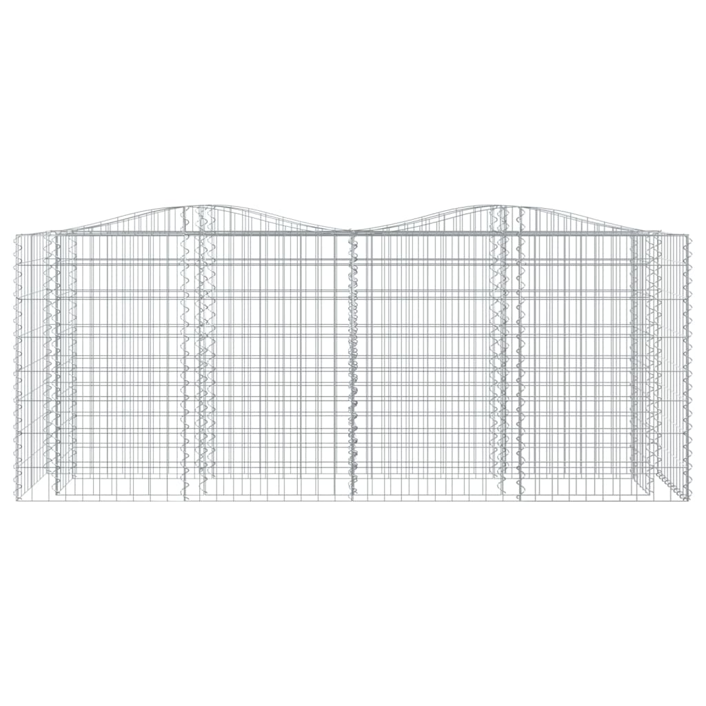 vidaXL Strat înălțat cu gabion arcuit, 200x50x100 cm, fier galvanizat