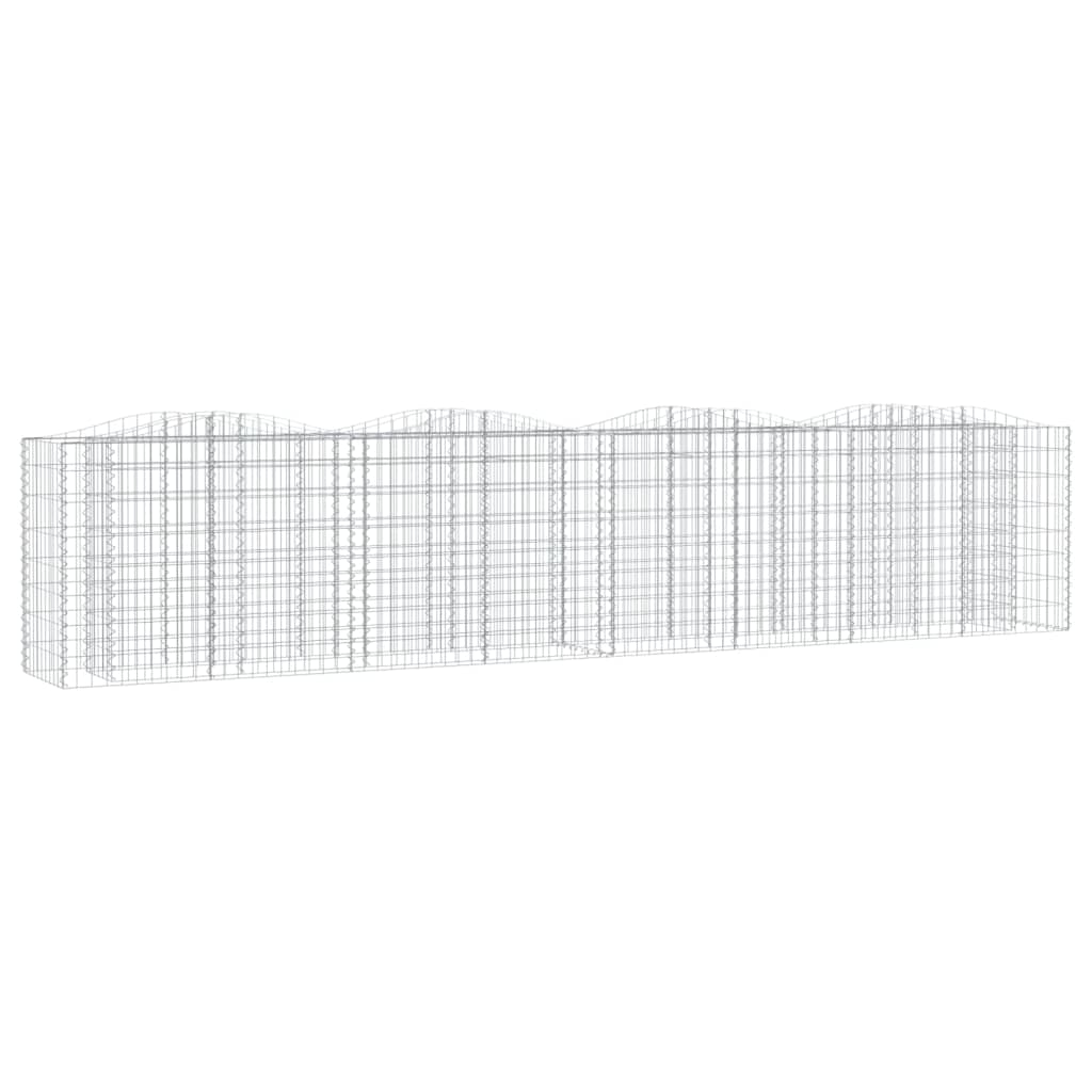 vidaXL Strat înălțat cu gabion arcuit, 400x50x100 cm, fier galvanizat