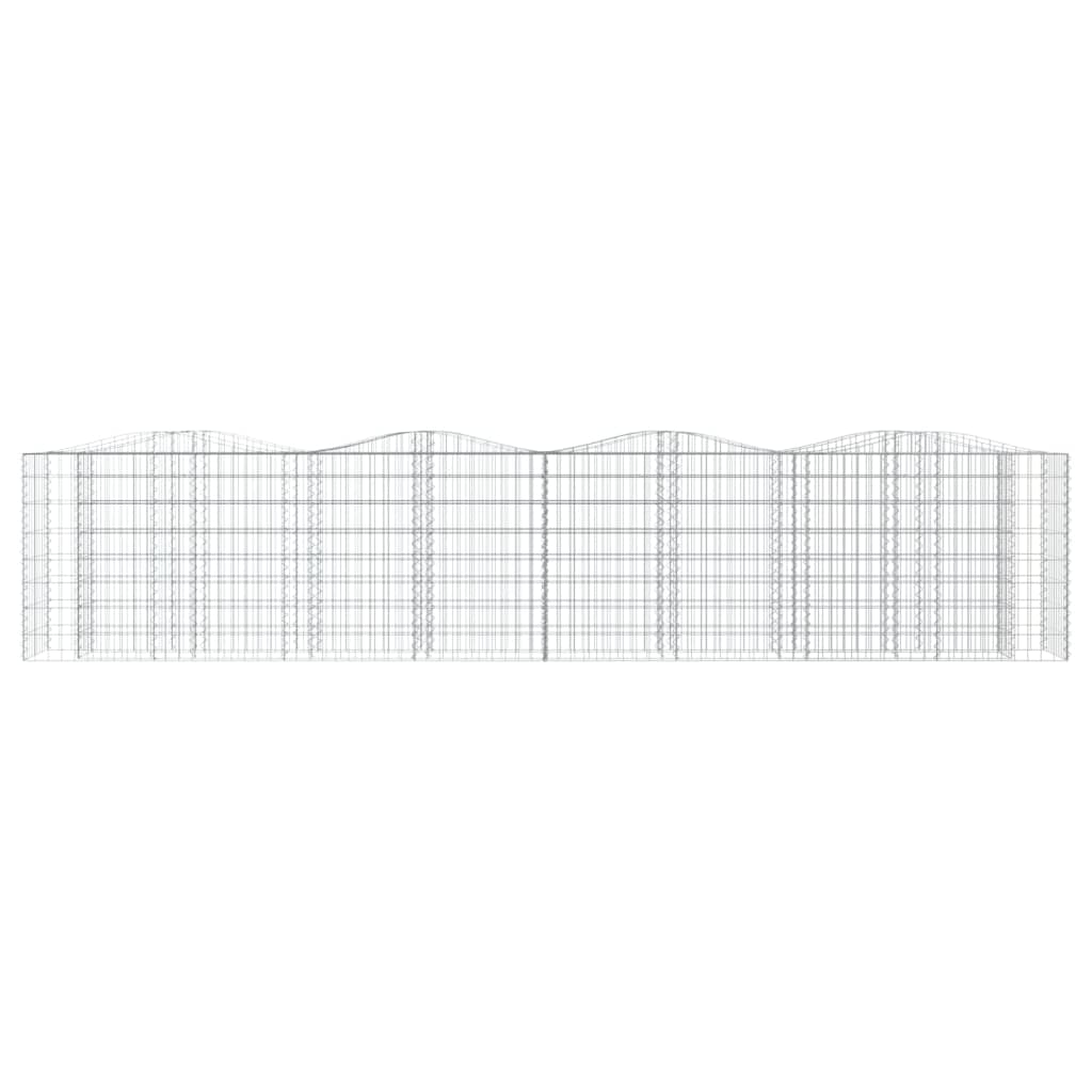 vidaXL Strat înălțat cu gabion arcuit, 400x50x100 cm, fier galvanizat