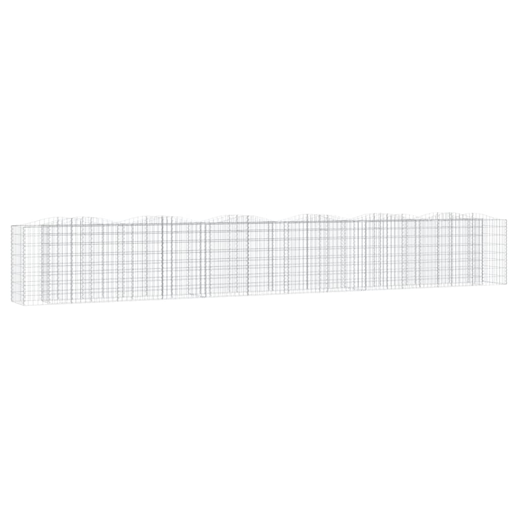 vidaXL Strat înălțat cu gabion arcuit, 600x50x100 cm, fier galvanizat