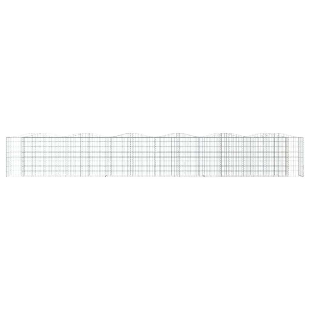 vidaXL Strat înălțat cu gabion arcuit, 600x50x100 cm, fier galvanizat