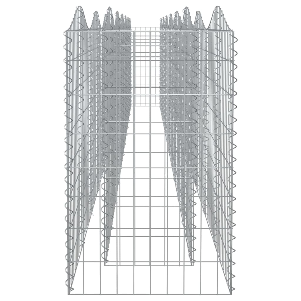 vidaXL Strat înălțat cu gabion arcuit, 600x50x100 cm, fier galvanizat