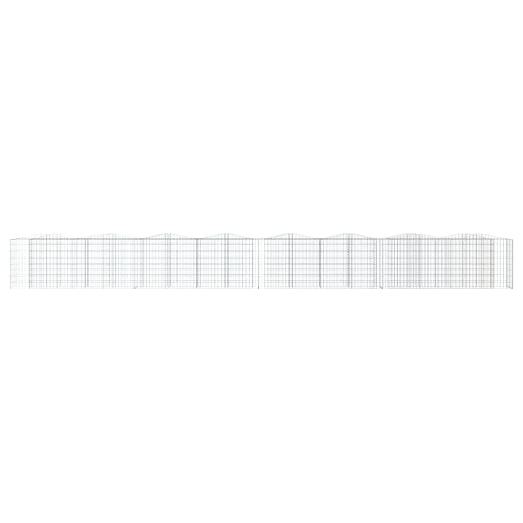 vidaXL Strat înălțat cu gabion arcuit, 800x50x100 cm, fier galvanizat