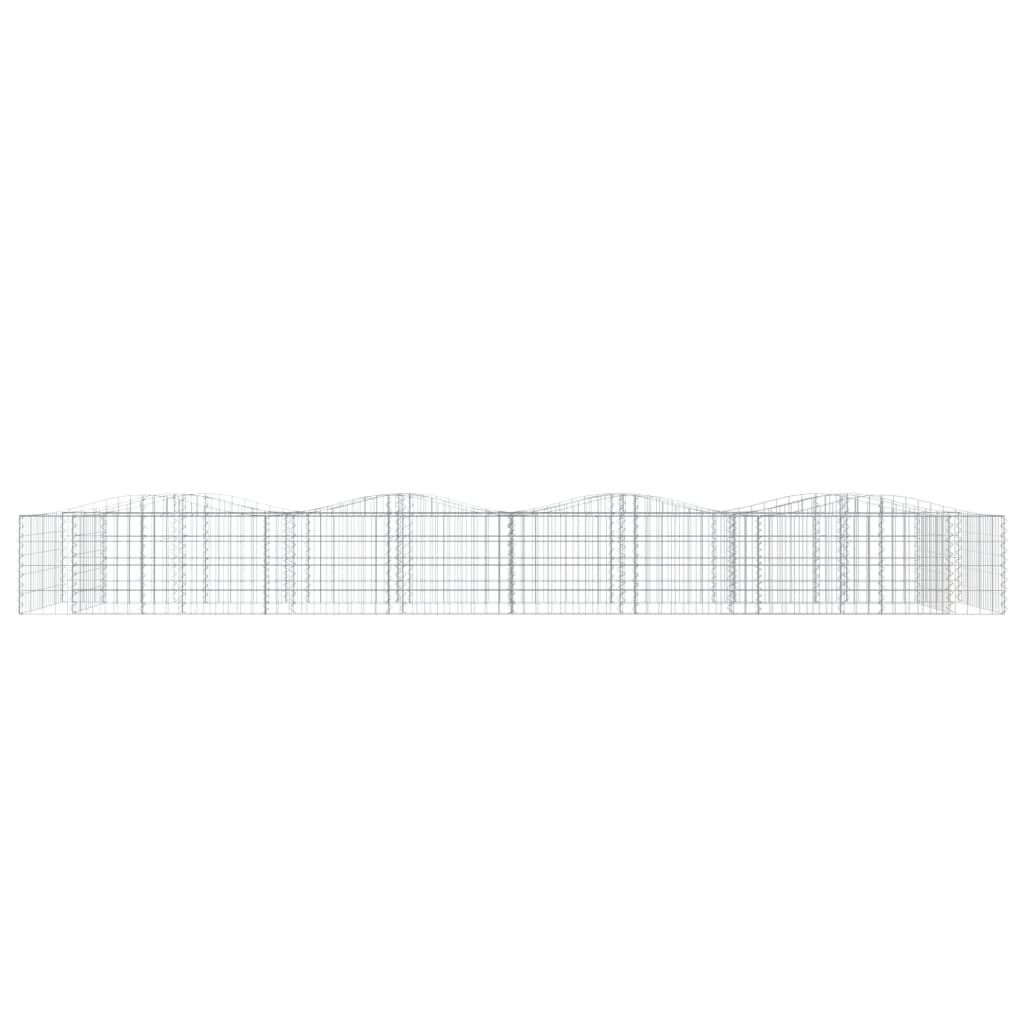 vidaXL Strat înălțat cu gabion arcuit, 400x100x50 cm, fier galvanizat